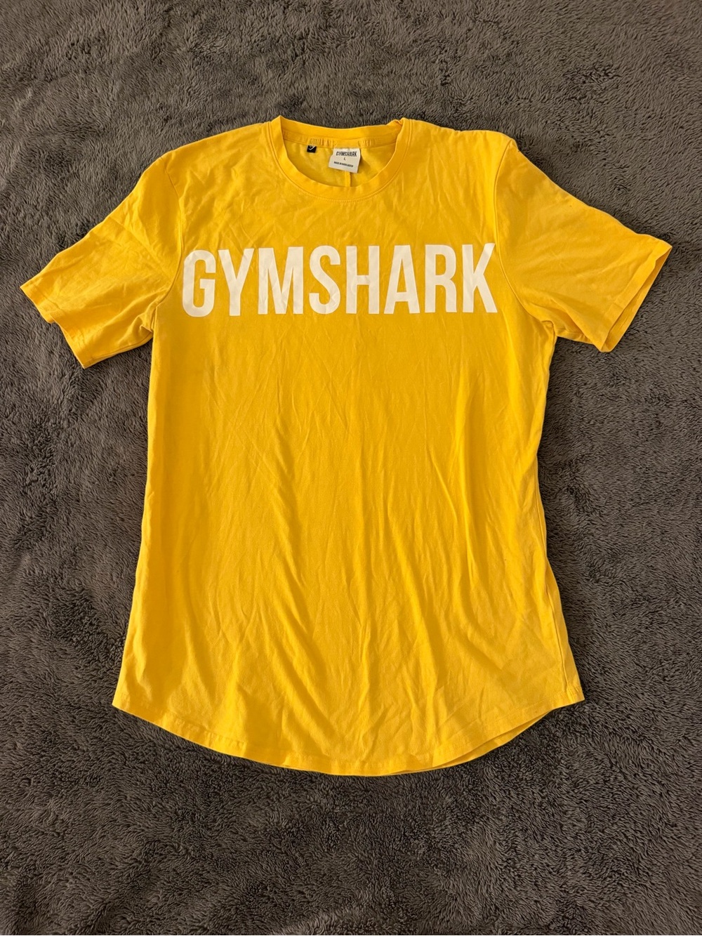 Gymshark Yellow Short Sleeve Logo Tee with White Lettering